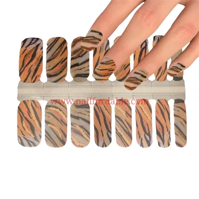 3D Fashion Tiger Animal Print Nail Stickers Self-Adhesive