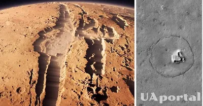 NASA показало фото поверхности Марса, напоминающего морду медведя