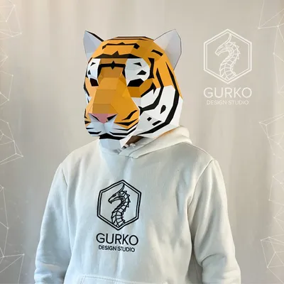 Полигональная маска тигра. Tiger mask. Papercraft. Gurko studio - YouTube