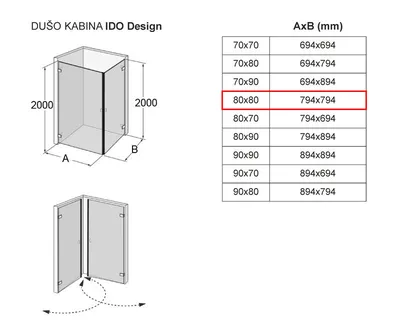 Душевая кабина IDO Design, 80x80 цена | kaup24.ee