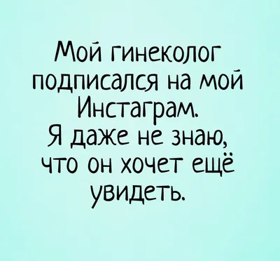 Мой гинеколог подписался на мой Инстаграм. Я даже не знаю, что он хочет ещё  увидеть. #инстаграм #приколы #анекдот #инстагра… | Юмористические цитаты,  Сарказм, Юмор