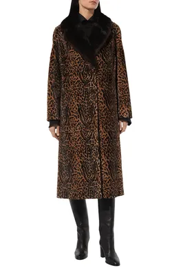 Женское коричневое пальто из меха кенгуру COLOR TEMPERATURE купить в  интернет-магазине ЦУМ, арт. Кен,Н-10/540
