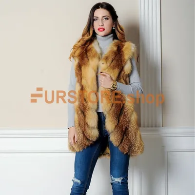 Купить женские меховые жилетки из рыжей лисы в онлайн бутике FURstore.shop