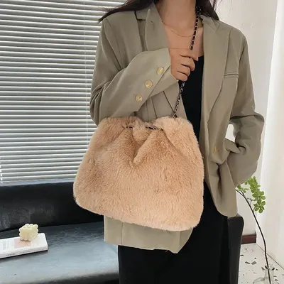 Женская сумка на плечо из искусственного меха | AliExpress