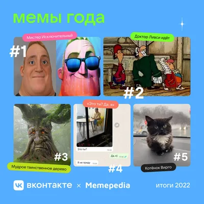 Стал известен топ-10 мемов 2022 года, которые выбрали пользователи соцсети  «ВКонтакте»