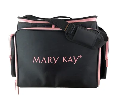 MARY KAY Large Makeup Bag Case TOTE Consultant 20”x13”x13” Black Pink Trim  Trays | eBay