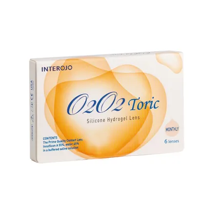 Купить Контактные линзы Interojo O2O2 Toric Месячные Цена 260 грн |  Интернет-магазин оптики в Украине - Niceoptica