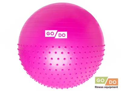 Мяч для фитнеса комбинированный с массажными шипами 75 см фуксия ВМ-75-МА  оптом купить у компании СПРИНТЕР