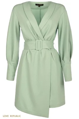 Мини-платье мятного цвета с поясом 0151315505-19 - купить в  интернет-магазине LOVE REPUBLIC по цене: 1 550 ₽