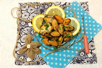 Мидии с лимоном - Фото рецепты