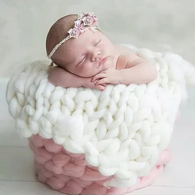 Новорожденные дети младенцы фотографии реквизит фото оплетка Вязание  шерстяное одеяло - купить по выгодной цене | AliExpress