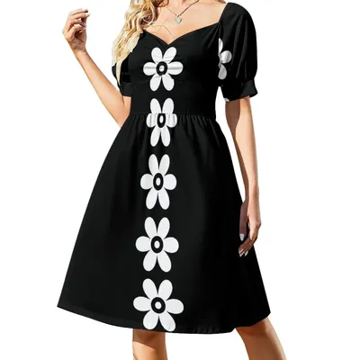 Черно-белое платье в стиле ретро с маргаритками в стиле 60-х годов, женская  одежда, платья для выпускного вечера, элегантные вечерние платья для женщин  2023 | AliExpress