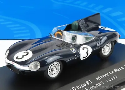 IXO-MODELS LM1957 Scale 1/43 | JAGUAR D-TYPE TEAM ECURIE ECOSSE N 3 WINNER  24h LE MANS 1957 R.FLOCKHART - I.BUEB BLUE MET