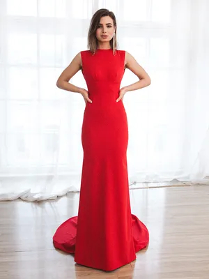Женская одежда оптом Montella | Вечернее красное платье № 3619