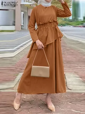 Купить Плюс размеры шифоновое женское длинное мусульманское платье турецкая  женская одежда Дубай Абая мусульманская мода вечерние платья | Joom