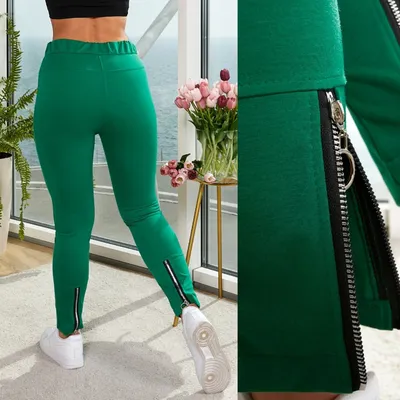 Удобные модные женские лосины зеленые купить в Украине с доставкой |  WomanParadise