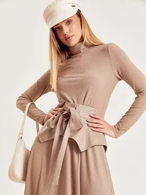 Купить Платье-рубашка с баской из экокожи 11876 хорошего качества с  доставкой в интернет-магазине modnica-shop.com.ua