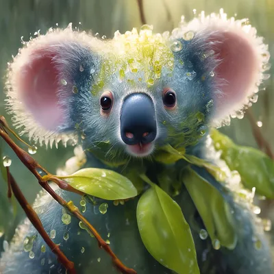 Влажная коала в эвкалипте стоковое изображение. изображение насчитывающей  кругло - 39700433