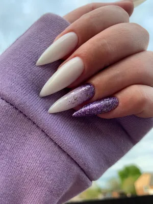 Молочный маникюр миндаль | Purple nails, Grunge nails, Blush nails
