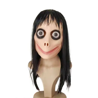 Страшная маска Момо на Хэллоуин из латекса, косплей, парик, волосы,  Хэллоуин, маскарадная вечевечерние, ужасные маски - купить по выгодной цене  | AliExpress