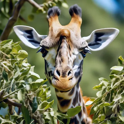 Морда жирафа фото