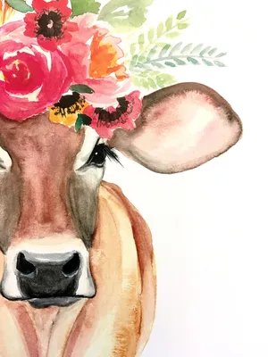 Легкий рисунок коровы - 48 фото