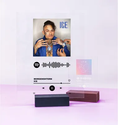 ᐉ Постер музыкальный Spotify на акриле MORGENSHTERN - Ice 10,6х12,7 см