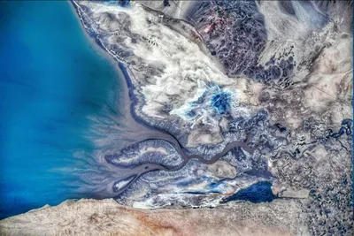 Фото Каспийского моря от космонавта Сергея Корсакова | Пикабу