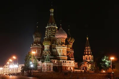 Обои для рабочего стола Москва Россия Saint Basil's Cathedral in Red