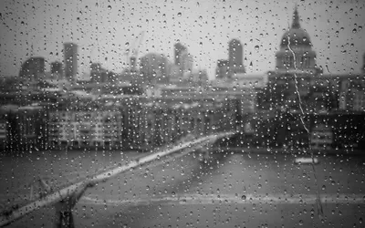 Ретро фото городской мост дождь - обои на рабочий стол