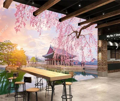 Настенная пейзажная стена на заказ, дворец Gyeongbokgung в Сеуле, городе  Кореи, фоновые обои из ПВХ для гостиной, спальни, дивана | AliExpress