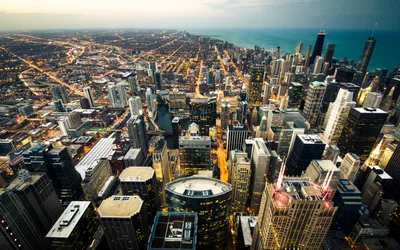 Вид на Чикаго сверху - обои на рабочий стол