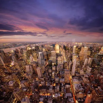 Фотообои Нью Йорк вид сверху на ночной город купить в Москве, Арт. 9-802 в  интернет-магазине, цены в Мастерфресок
