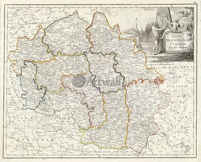 Карта Московской губернии 1800 года, артикул poster_40779