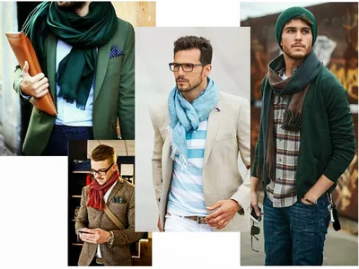 Мужчины в шарфах фото