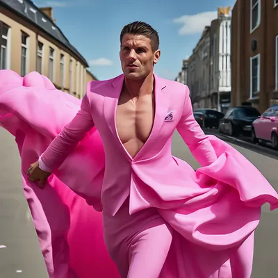 Жирный мужик в розовом платье» — создано в Шедевруме
