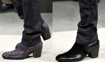 Мужские туфли на высоком каблуке (75 фото)