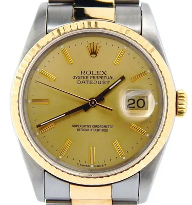 Mens Rolex 2Tone Yellow Gold Stainless Steel Datejust Watch Champagne Dial  16233 | eBay