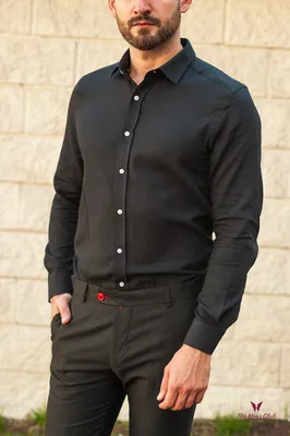 Черная приталенная мужская рубашка. Арт.:5-562-3 – купить в магазине мужской  одежды Smartcasuals