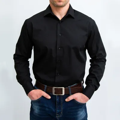 Рубашка мужская WOMEN MEN WMOD21B09-170 черная 40 - купить в Москве, цены  на Мегамаркет