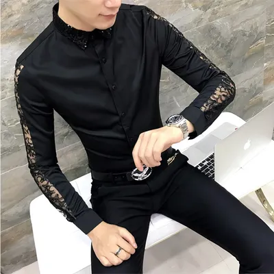 Черная Текстурированная приталенная рубашка от Moon Rain, мужская  повседневная одежда, мужская черная рубашка, мужские рубашки, черная  приталенная рубашка | AliExpress