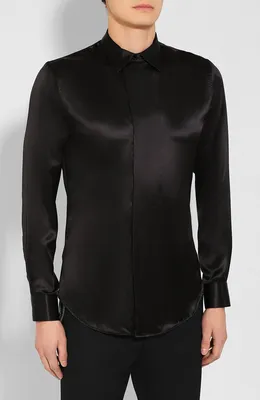 Мужская черная шелковая рубашка GIORGIO ARMANI купить в интернет-магазине  ЦУМ, арт. 9WGCCZSS/TZ429