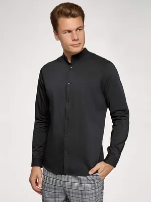 Рубашка мужская oodji 3B140004M черная S - купить в Москве, цены на  Мегамаркет