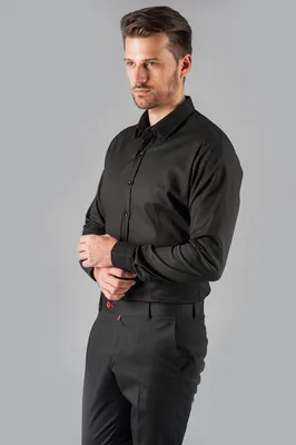 Черная рубашка из фактурной ткани. Арт.:5-304-8 – купить в магазине мужской  одежды Smartcasuals