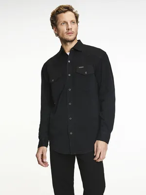Рубашки мужские VL 68-H M-01 цвет Черный в Москве купить по цене 6400руб. в  интернет магазине Velocity
