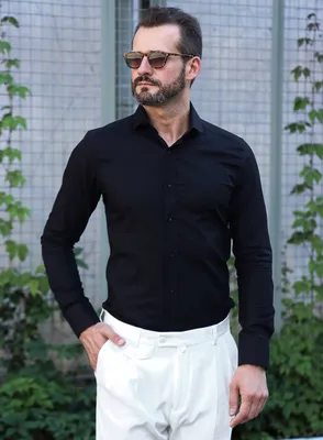 Мужская черная рубашка. Арт: 7067 – купить в магазине мужской одежды  Smartcasuals