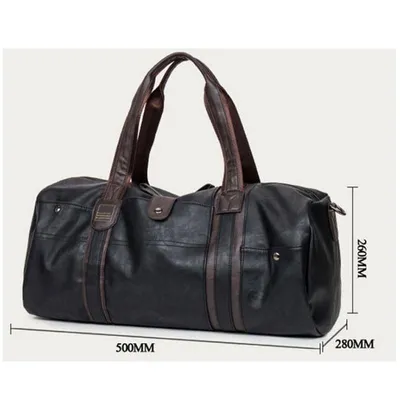 Модные мужские дорожные сумки из натуральной кожи, большой чемодан,  спортивная сумка для ночных выходных, черная сумка-тоут на ремне |  AliExpress