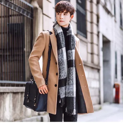 Jacket Fashion Cowboy Men Warm Thick Coat Leather Lamb Winter Overcoat |  eBay