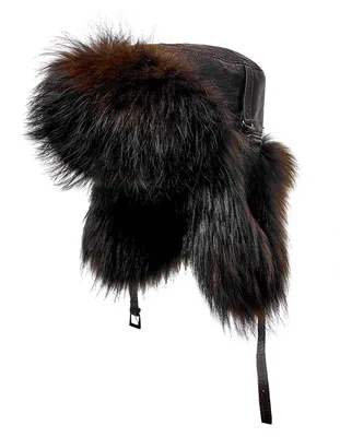 ᐉ Зимняя мужская шапка Меховой стиль Ушанка из натурального меха енота  Коричневый (513)