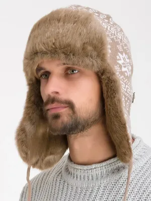 Головной убор меховой мужской 1580 шапка ушанка енот натуральный, кожа -  купить в Москве по выгодной цене